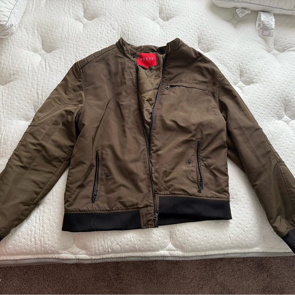 Guess Men's Olive Bomber Jacket